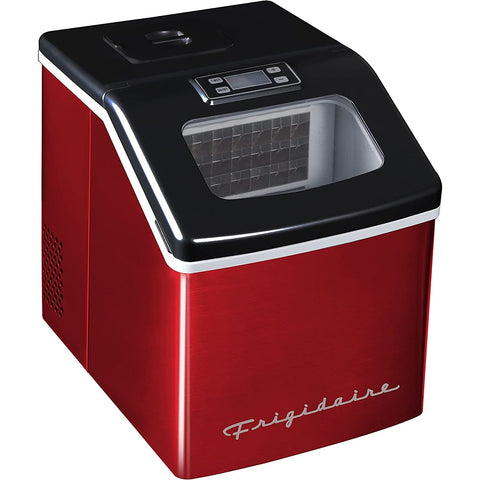 Frigidaire - Machine à Glaçons XL, Capacité de Production de 40 Lbs, Acier Inoxydable Rouge