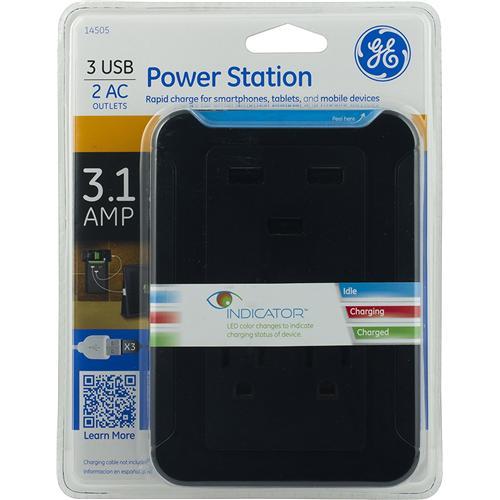 GE 2 Prises Avec 3 Ports USB De Recharge Murale - Simple Boutique