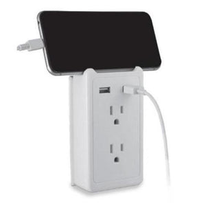 GE 28686 Protecteur de surtension murale 2 prises, 2 ports USB 450 Joules Blanc - Simple Boutique