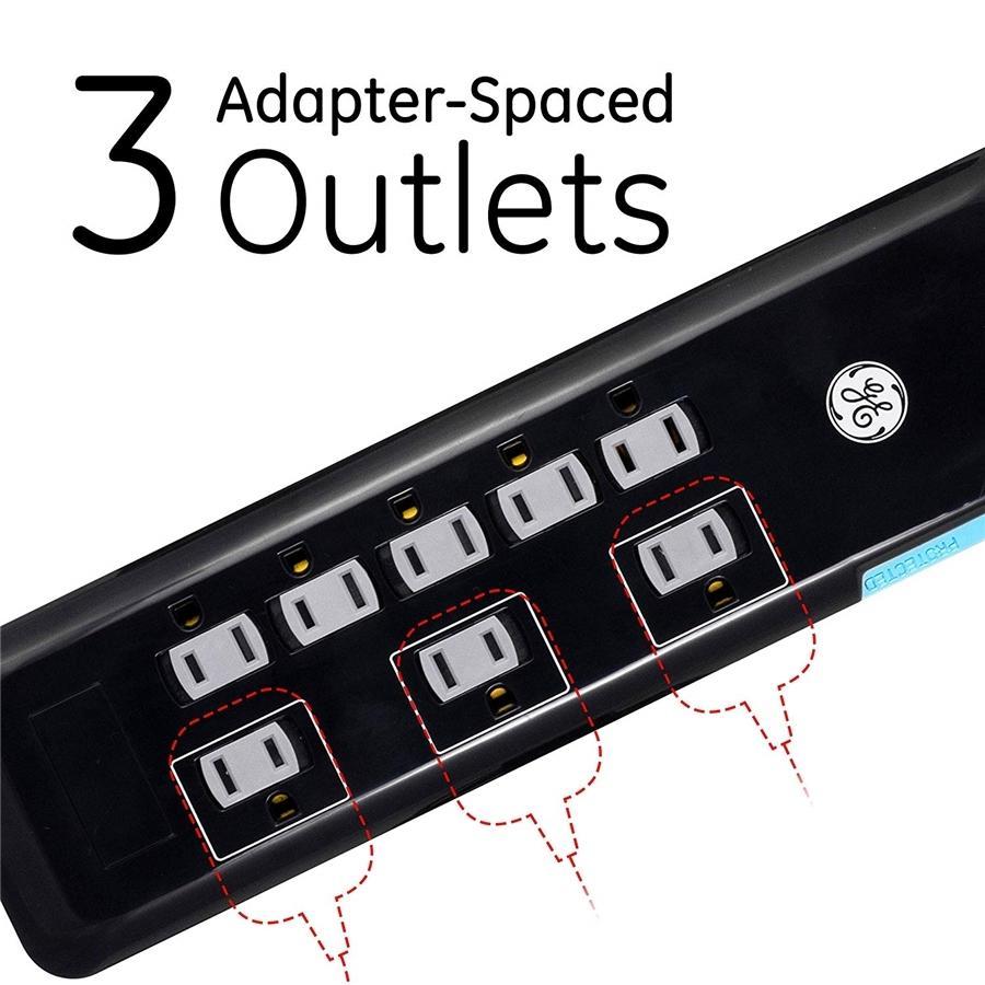 GE 34117 UltraPro Protecteur de Surtension électrique 8 prises + 2 prises USB 2160 joules - Simple Boutique