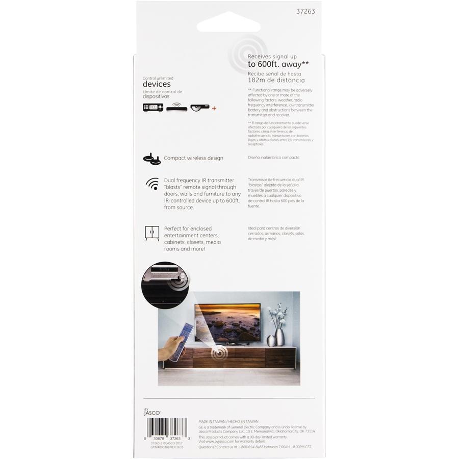 GE 37263 Kit d'extension de signal de télécommande Ultra Pro sans fil avec répéteur infrarouge - Simple Boutique