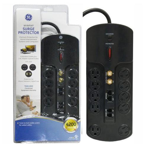 GE Protecteur de surtension électrique 10 prises 4200J 4pi - Simple Boutique