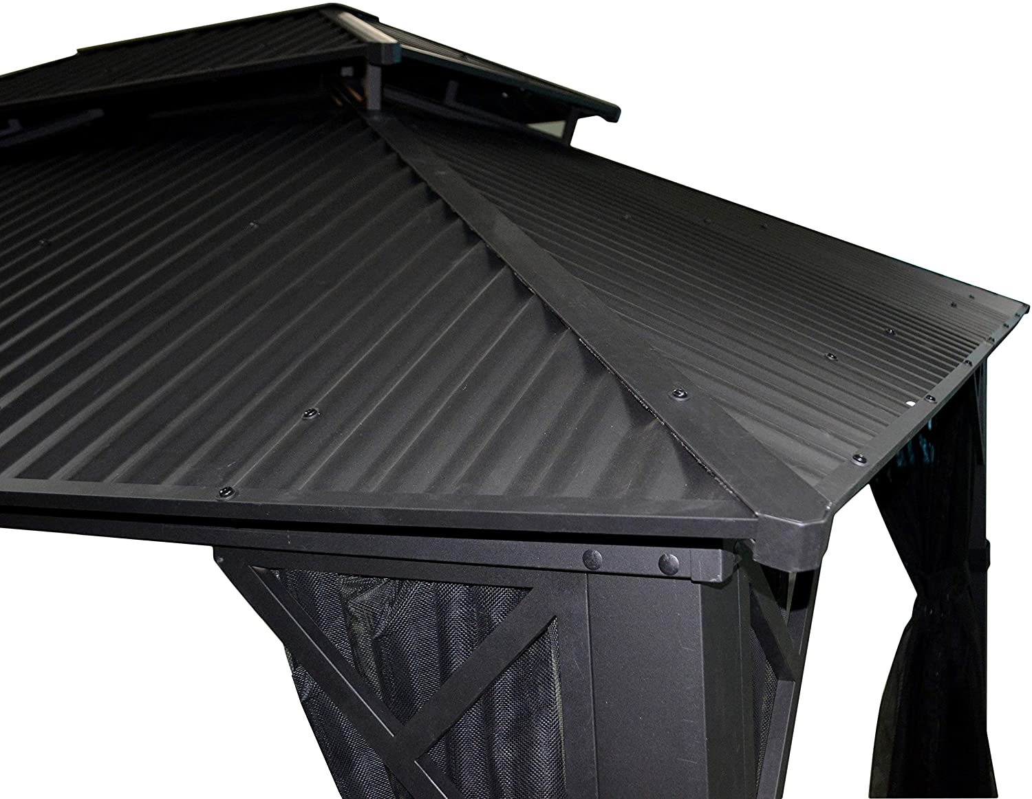Gazebo 4 Saisons Metropolis 10"x12" avec toit noir Galvalume® - Simple Boutique