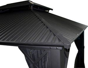 Gazebo 4 Saisons Metropolis 10"x12" avec toit noir Galvalume® - Simple Boutique