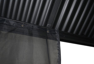 Gazebo 4 Saisons Metropolis, Cadre en Aluminium Antirouille, 10' x 10', Noir - Simple Boutique
