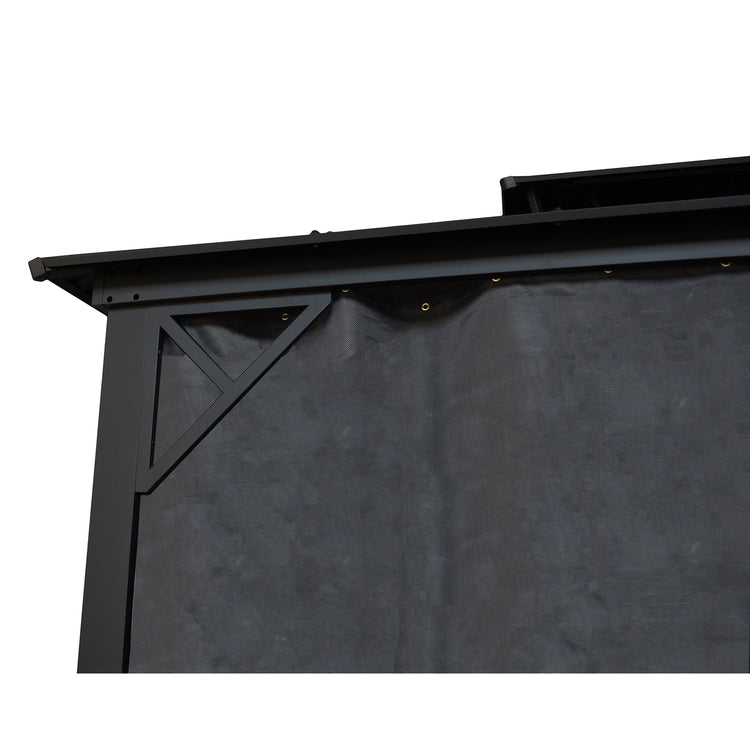 Gazebo 4 Saisons Metropolis, Cadre en Aluminium Antirouille, 10' x 14', Noir - Simple Boutique