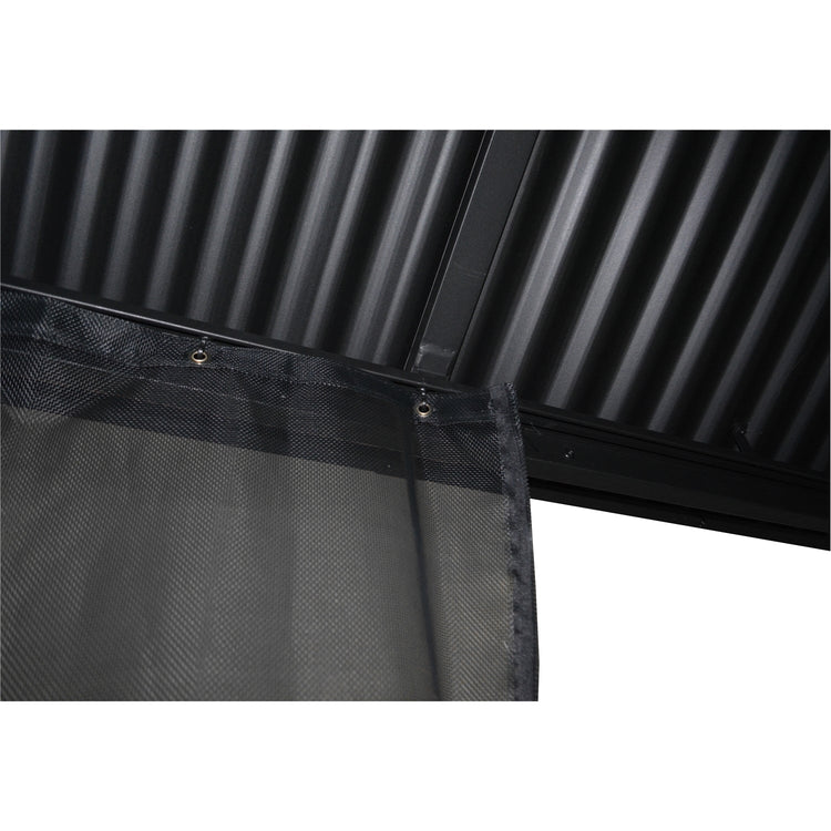 Gazebo 4 Saisons Metropolis, Cadre en Aluminium Antirouille, 10' x 14', Noir - Simple Boutique