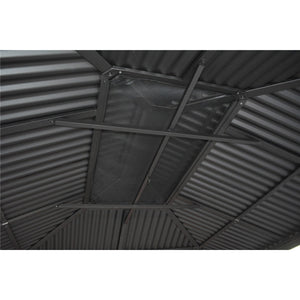 Gazebo 4 Saisons Metropolis, Cadre en Aluminium Antirouille, 10' x 14', Noir - Simple Boutique