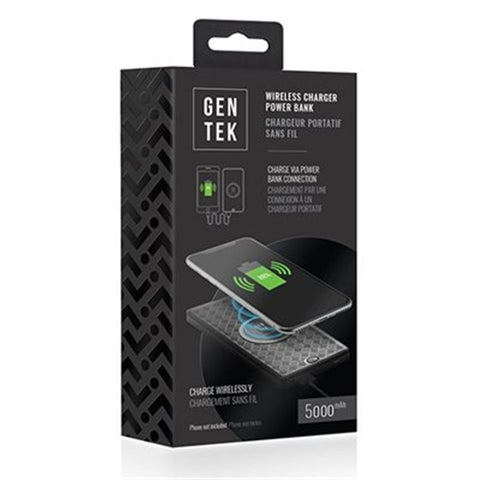 Gentek Batterie et Surface de Recharge Sans-Fil 5000 MAH Noir