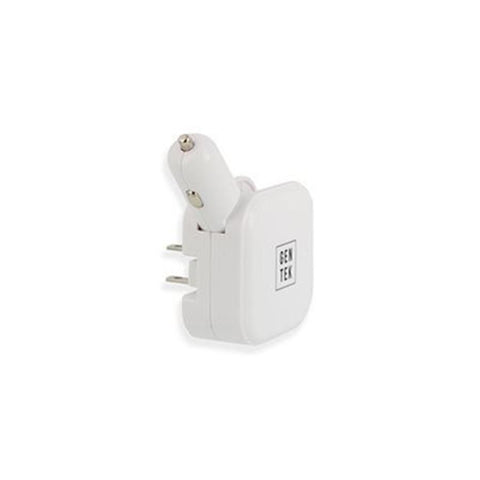 Gentek Chargeur de Voiture 5 dans 1 USB 2.4A avec W Micro Type C MFI Lightning Cable Blanc