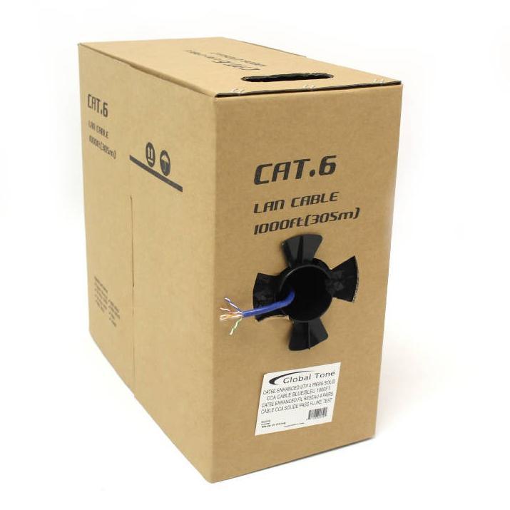 GlobalTone 02059 Câble Réseau Ethernet En Vrac 23AWG Cat6 UTP CCA Bleu 1000 Pieds - Simple Boutique