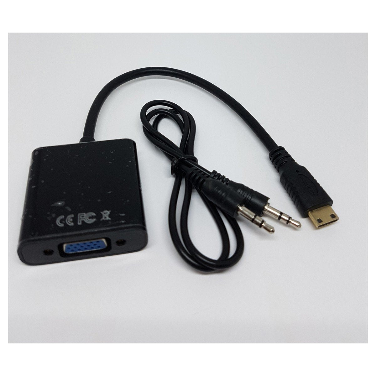 GlobalTone Adaptateur Mini HDMI Mâle à VGA Femelle avec Audio 3.5mm - Simple Boutique