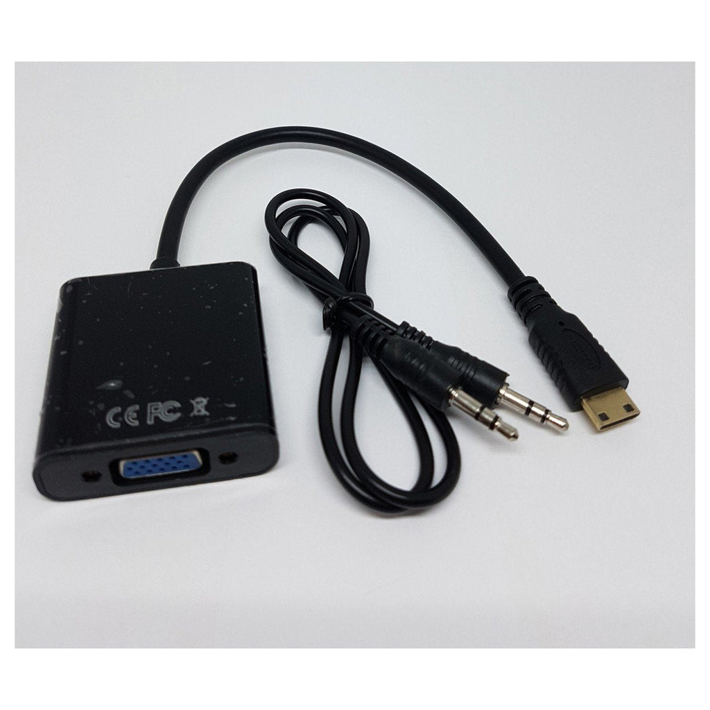 GlobalTone Adaptateur Mini HDMI Mâle à VGA Femelle avec Audio 3.5mm