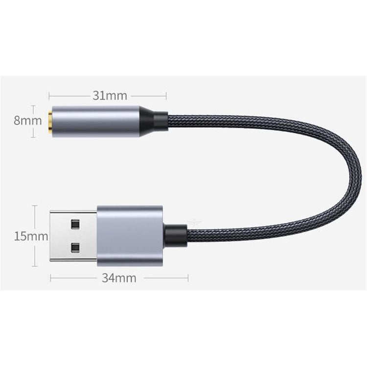 GlobalTone - Adaptateur USB-A à 3.5 Femelle, Argenté - Simple Boutique
