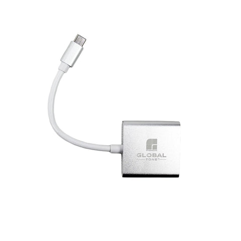 GlobalTone - Adaptateur USB Type-C Male à DVI Femelle, Longeur 15cm, Gris