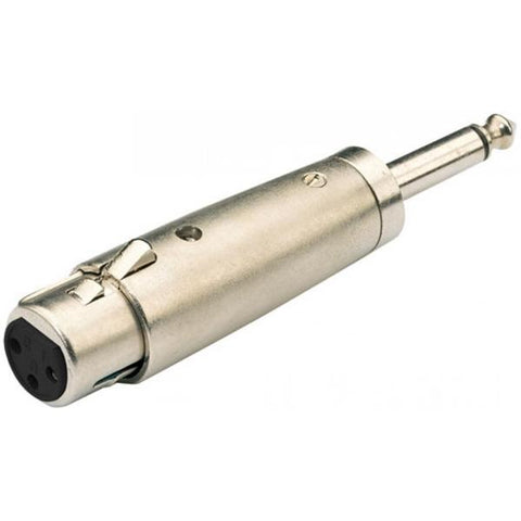 GlobalTone Adaptateur XLR Femelle à 6.3mm (1/4'') Mâle pour Fiche de Microphone Argent