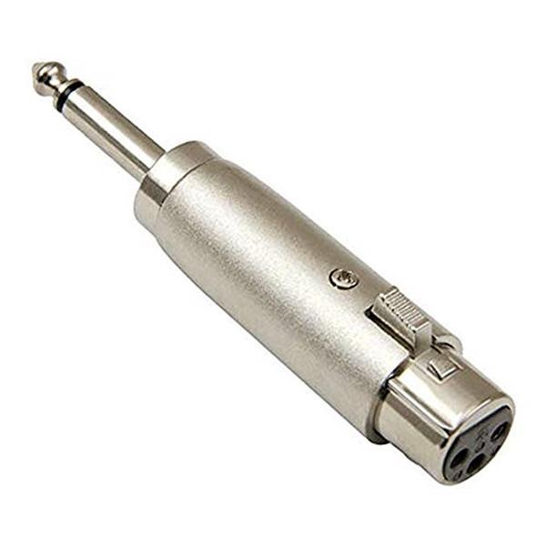 GlobalTone Adaptateur XLR Femelle à 6.3mm (1/4'') Mâle pour Fiche de Microphone Argent - Simple Boutique