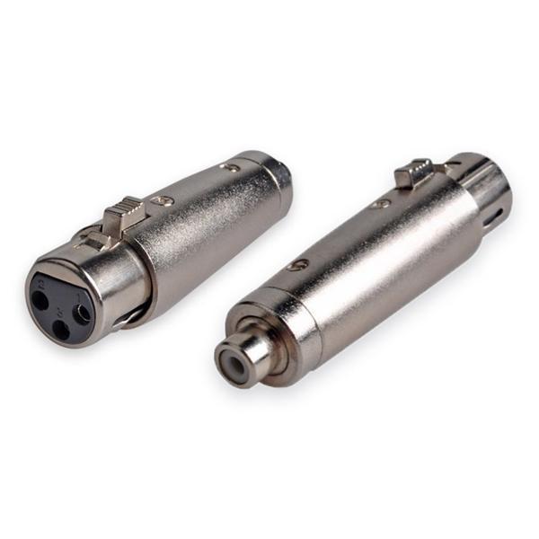 GlobalTone Adaptateur XLR Femelle à RCA Femelle pour Fiche de Microphone à 3 Broches Argent - Simple Boutique