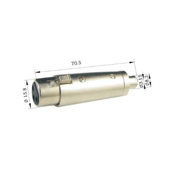 GlobalTone Adaptateur XLR Femelle à RCA Femelle pour Fiche de Microphone à 3 Broches Argent - Simple Boutique