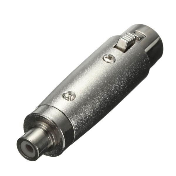 GlobalTone Adaptateur XLR Femelle à RCA Femelle pour Fiche de Microphone à 3 Broches Argent - Simple Boutique
