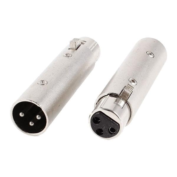 GlobalTone Adaptateur XLR Femelle à XLR Mâle pour Fiche de Microphone à 3 Broches Argent - Simple Boutique