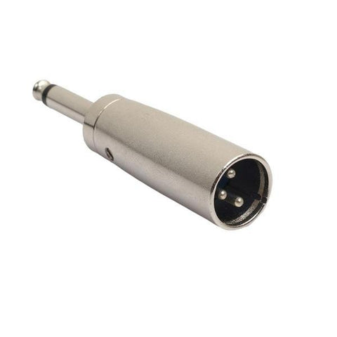 GlobalTone Adaptateur XLR Mâle à 6.3mm (1/4'') Mâle pour Fiche de Microphone Argent