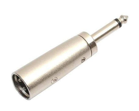 GlobalTone Adaptateur XLR Mâle à 6.3mm (1/4'') Mâle pour Fiche de Microphone Argent