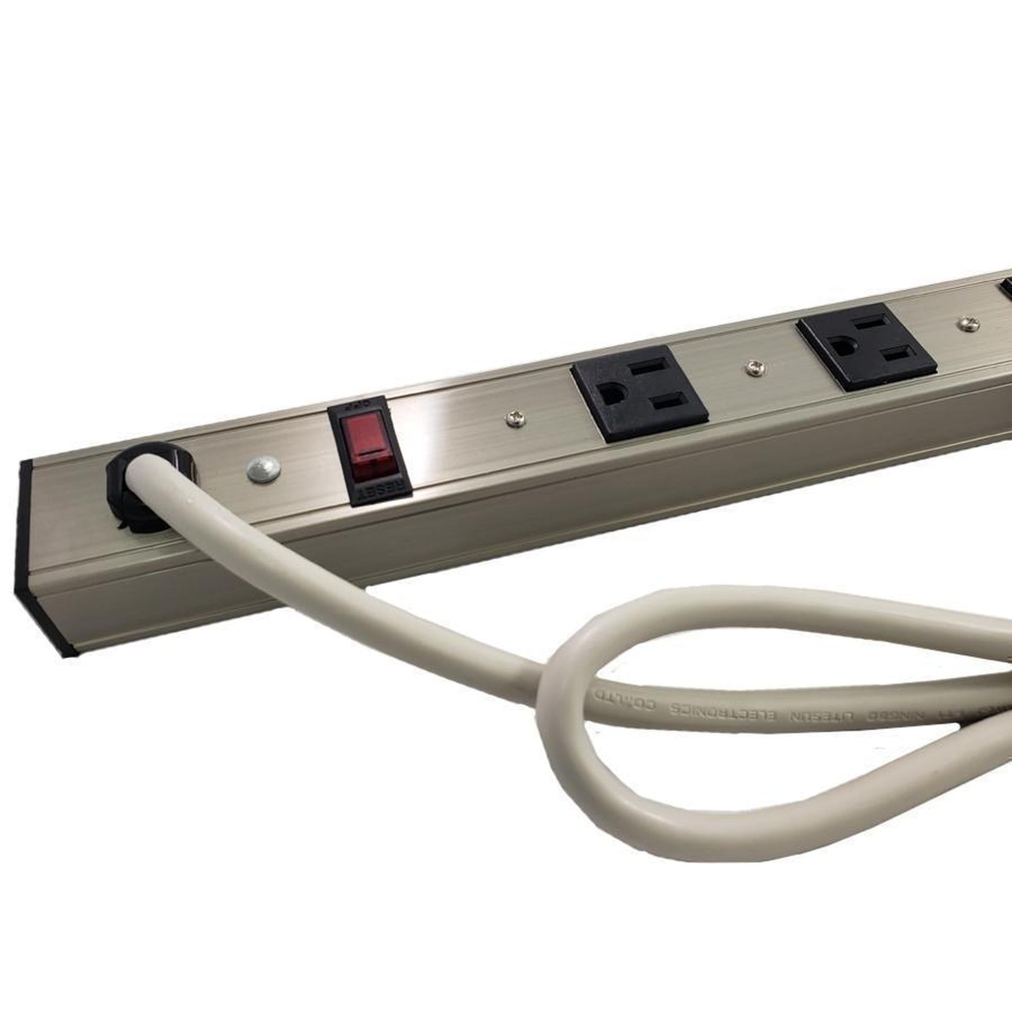 GlobalTone Barre d'alimentation Multiprises 12 Prises avec Disjoncteur 15A Corde 3 pi 14AWG - Simple Boutique