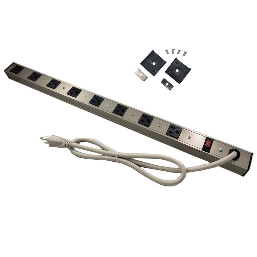GlobalTone Barre d'alimentation Multiprises 8 Prises avec Disjoncteur 15A Corde 3 pi. (14AWG) - Simple Boutique