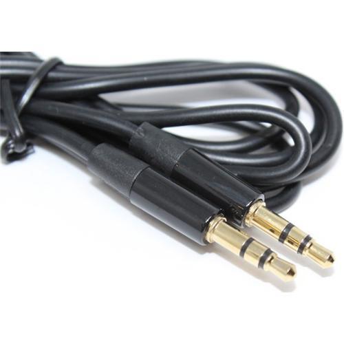 GlobalTone Cable Audio 3.5MM Male/Male De 15 Pieds Noir SLIM