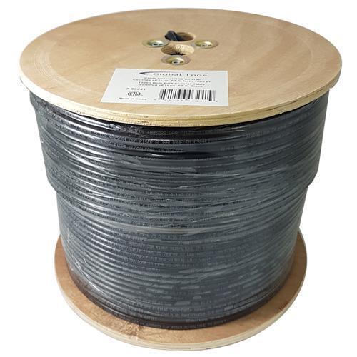 GlobalTone Câble Coaxial RG6 Certifié FT4 1000 Pieds Noir - Simple Boutique