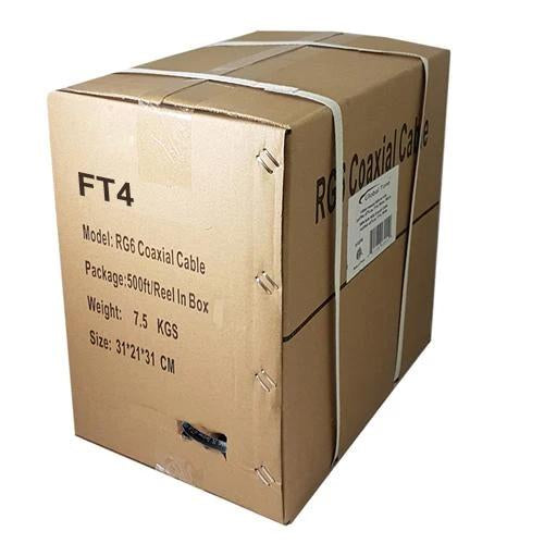 GlobalTone Câble Coaxial RG6 Certifié FT4 500 Pieds Noir - Simple Boutique