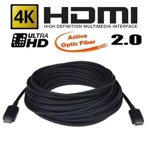GlobalTone Câble HDMI Actif Optique haute vitesse 2.0 4Kx2K, 4096x2160, 10.2Gbps, 30m (98pi)