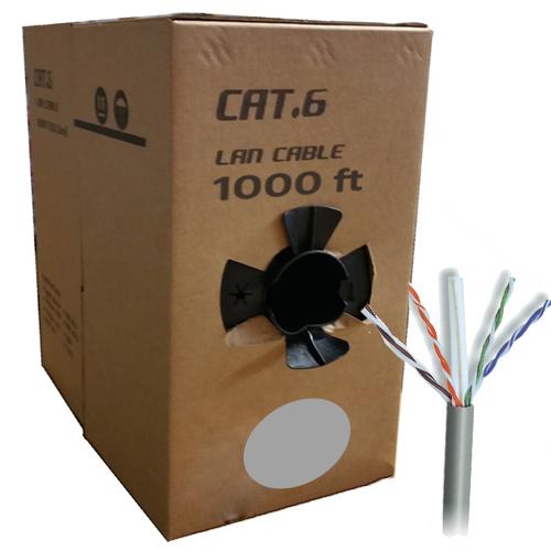 GlobalTone Câble Réseau Ethernet En Vrac 23AWG Cat6 UTP CCA Gris 1000 Pi - Simple Boutique
