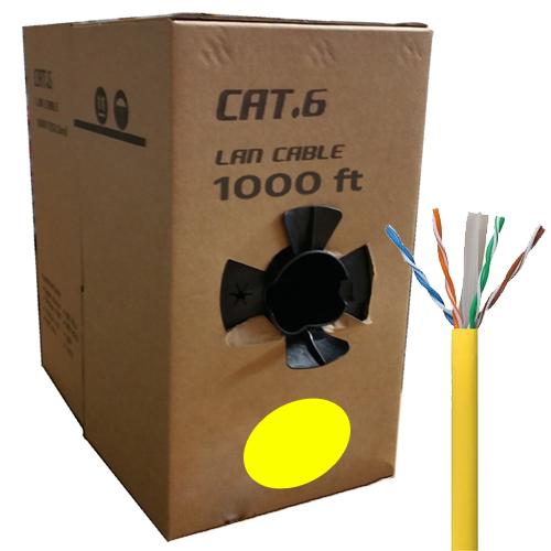 GlobalTone Câble Réseau Ethernet En Vrac 23AWG Cat6 UTP CCA Jaune 1000 Pi - Simple Boutique