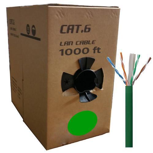 GlobalTone Câble Réseau Ethernet En Vrac 23AWG Cat6 UTP CCA Vert 1000 Pi - Simple Boutique
