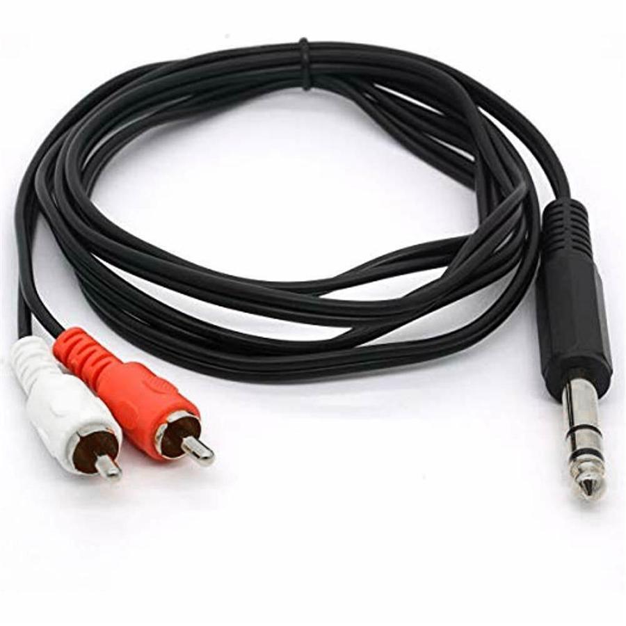 GlobalTone Câble Stéréo 6.3mm (1/4'') Mâle à 2 RCA Mâle 15 cm Noir - Simple Boutique