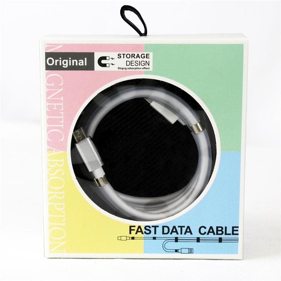 GlobalTone - Câble USB-A à Lightning avec Système de Rangement Magnétique, 2.4A, Longeur de 1 Mètre, Blanc - Simple Boutique