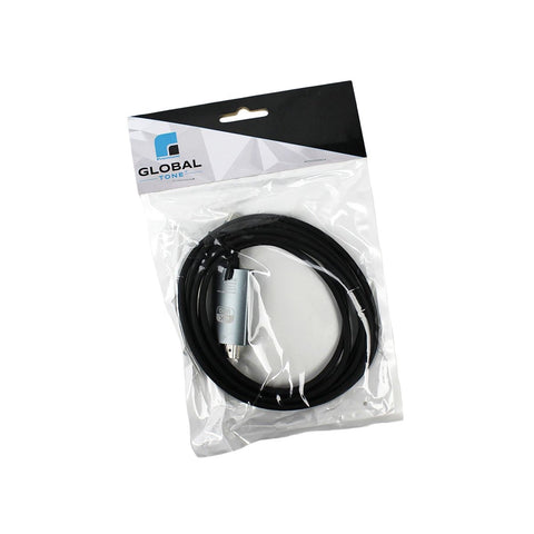 GlobalTone - Câble USB Type-C Male à HDMI Male, Longeur de 15cm, Noir