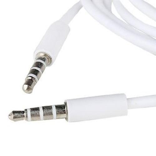 GlobalTone Câble audio/video 3.5mm 4 contacts mâle/mâle de 12 pieds Blanc