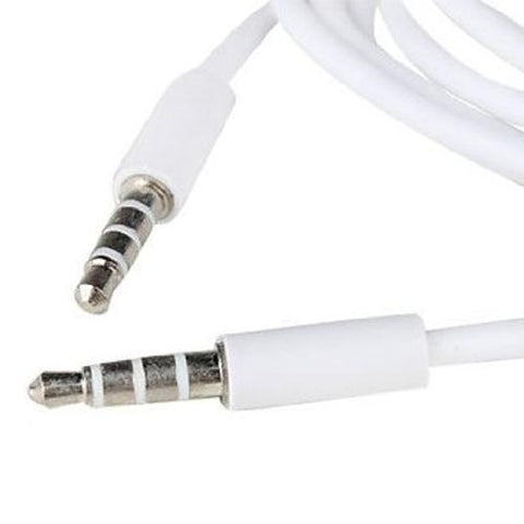 GlobalTone Câble audio/video 3.5mm 4 contacts mâle/mâle de 12 pieds Blanc