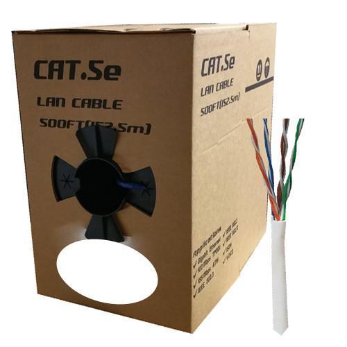 GlobalTone Câble ethernet réseau Cat5e RJ-45 24 AWG CCA Blanc 500pi - Simple Boutique