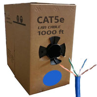 GlobalTone Câble ethernet réseau Cat5e RJ-45 24AWG CCA Bleu 1000pi - Simple Boutique