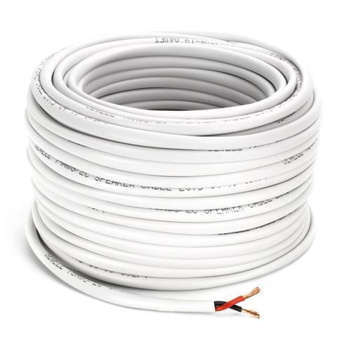 GlobalTone Câble haut-parleur 100pi In-Wall FT4 CMR 16 AWG Blanc - Simple Boutique