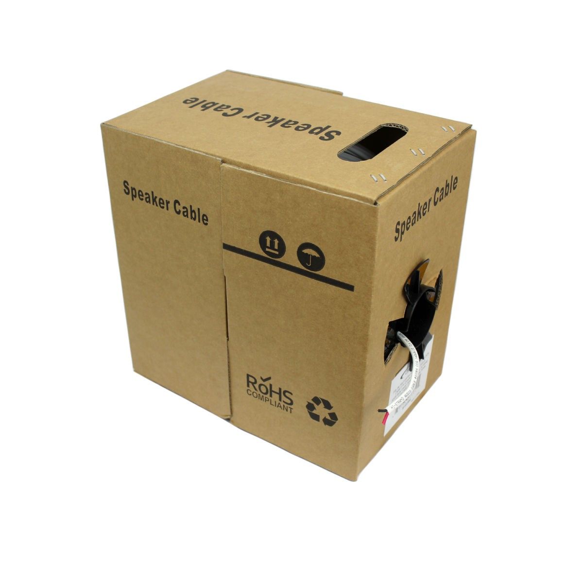 GlobalTone Câble haut-parleur 500pi In-Wall FT4 14 AWG pull-thru box Blanc - Simple Boutique