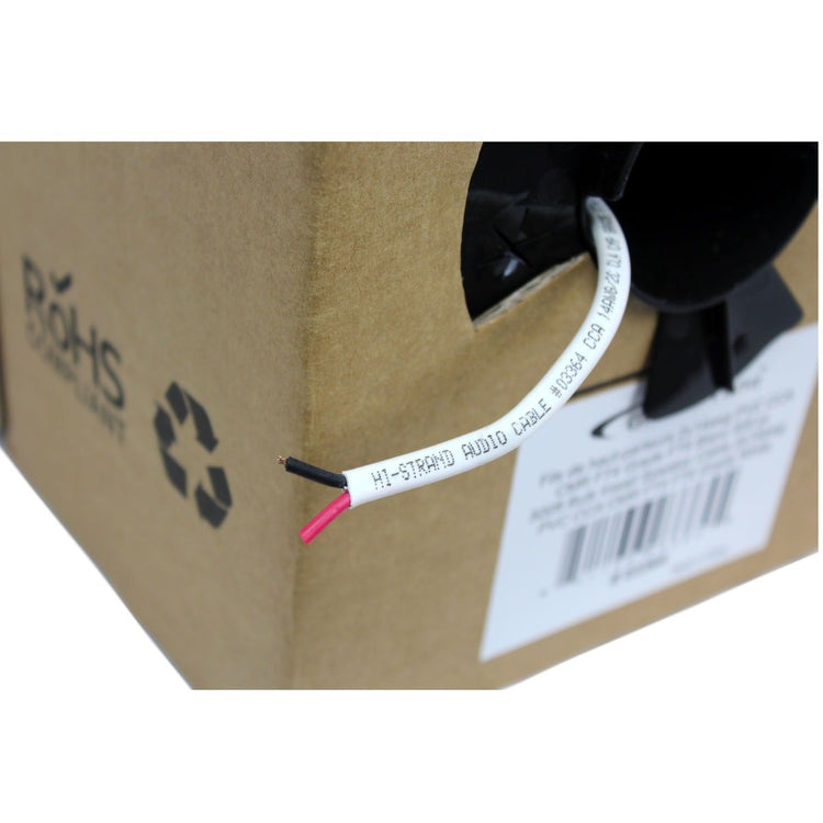 GlobalTone Câble haut-parleur 500pi In-Wall FT4 14 AWG pull-thru box Blanc - Simple Boutique