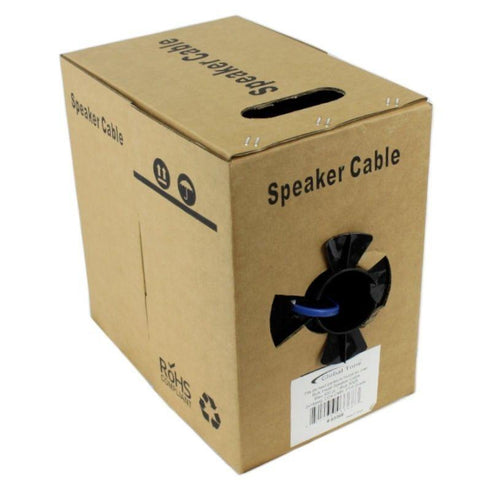 GlobalTone Câble haut-parleur 500pi In-Wall FT4 14 AWG pull-thru box Bleu