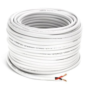 GlobalTone Câble haut-parleur 50pi In-Wall FT4 CMR 16 AWG Blanc - Simple Boutique