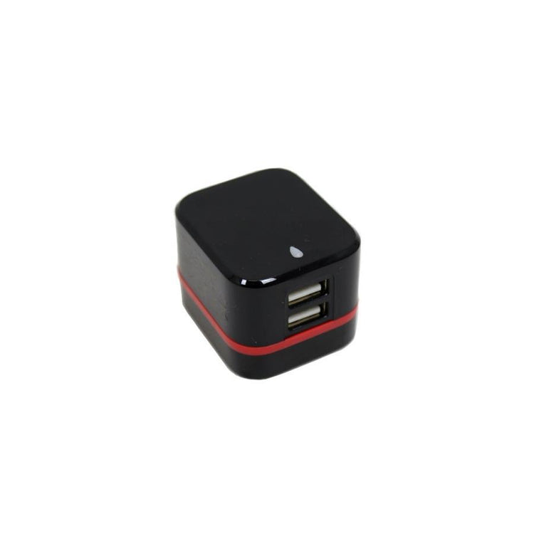 GlobalTone Chargeur mural USB, 2 ports, 5V, 3.4A, Noir et Rouge - Simple Boutique