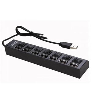 GlobalTone Concentrateur Hub USB 2.0 1x7 avec alimentation USB et câble USB 1.5pi - Simple Boutique